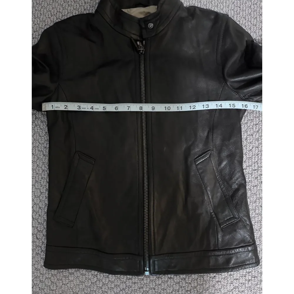 Coach Black Leather Jacket XS Bomber Moto‎ NWT